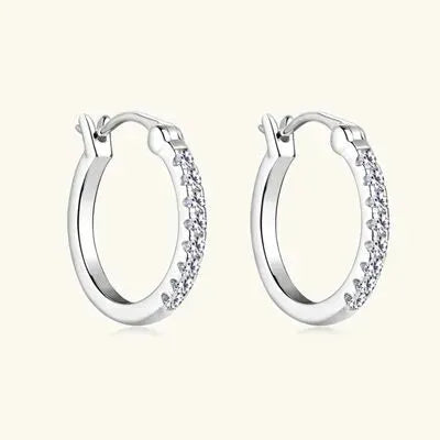 925 Sterling Silver Moissanite Huggie Earrings Moissanite - Tophatter Daily Deals